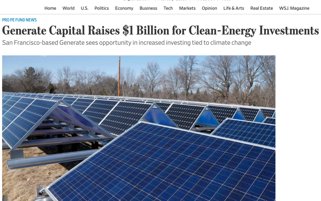 YNTR: Generate Capital Raises $1Billion for Clean-Energy Investments