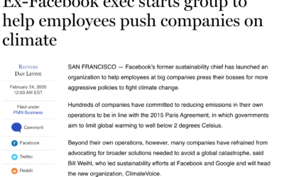 YNTR: Ex-Facebook Exec Starts Group to Help Employees Push Companies on Climate