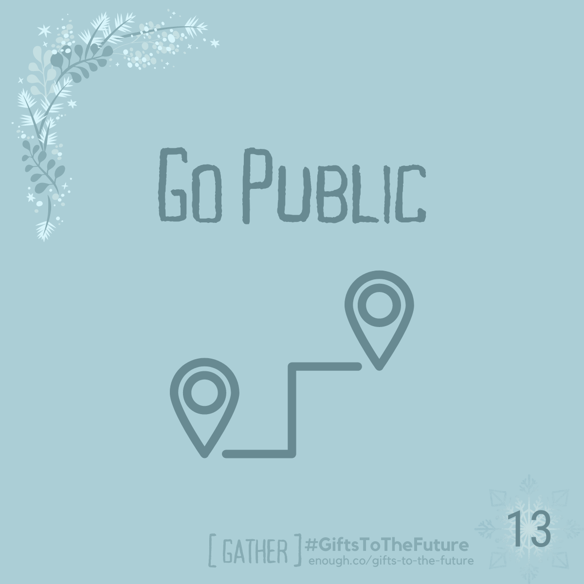 wintry soft blue image that reads "go public"